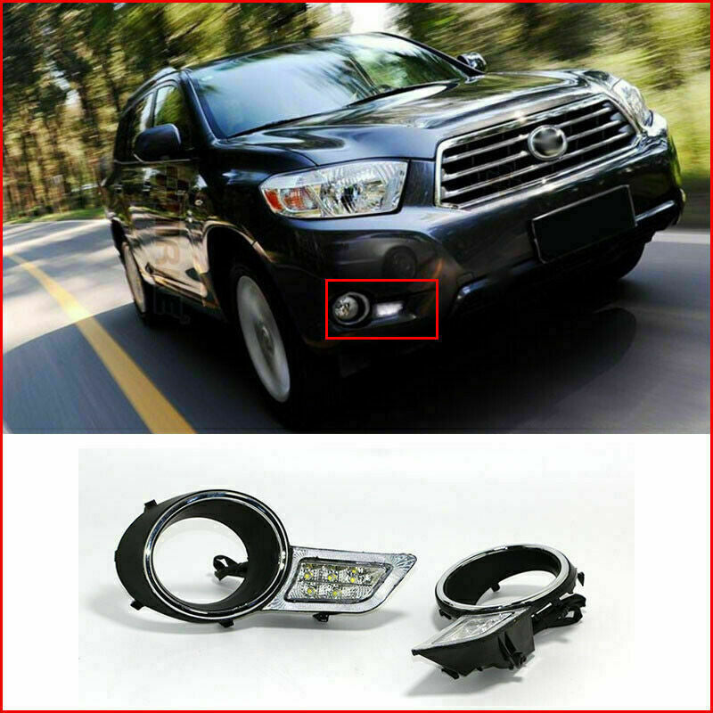 LED DRL Day Running Light Fog Lights Replace Kit for Toyota Highlander 2008-2010