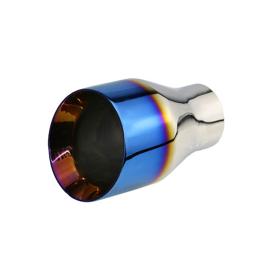 1x 60mm ID 4'' OD Burned Blue Exhaust Tail End Pipe Muffler Rear Single Tip