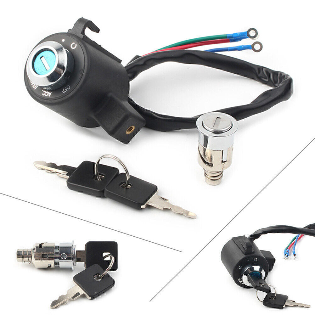 Black Ignition Key Switch Tail Box Lock Set for Harley Sportster XL 883 XL1200