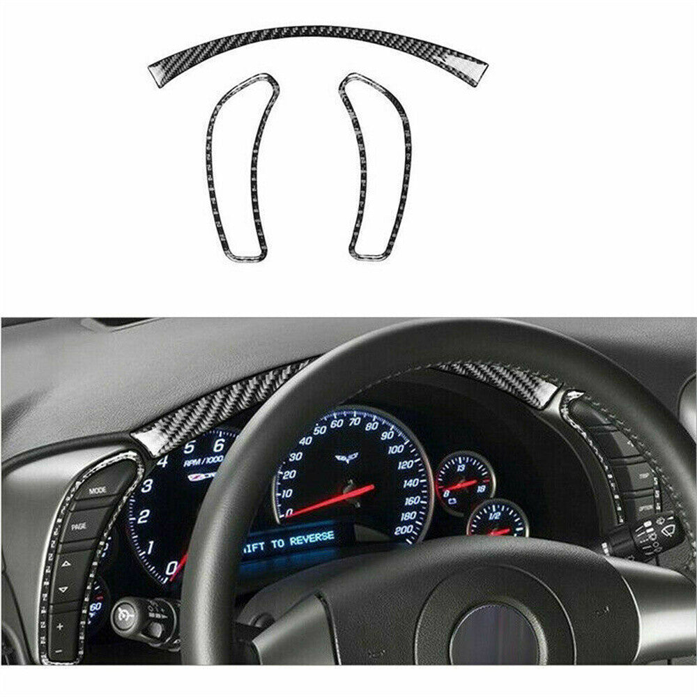 21PCS Carbon Fiber Interior Set Kit Trim Cover for Chevrolet for Corvette C6 2005-07