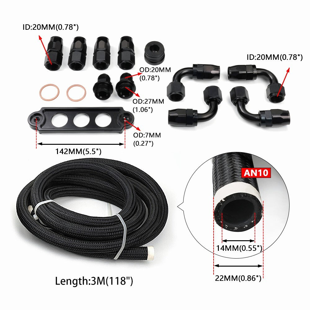 New Pro Series Oil Catch Can for Honda for Civic for Acura Integra 4 Port 10AN with Hose