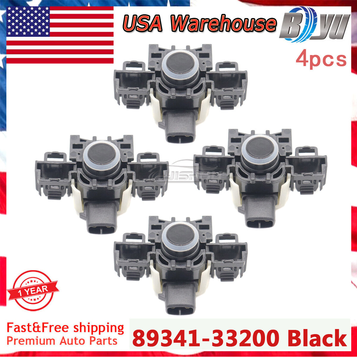 4x 89341-33200 Bumper PDC Parking Sensor For 13-15 for Lexus ES350 ES300h 8934153010