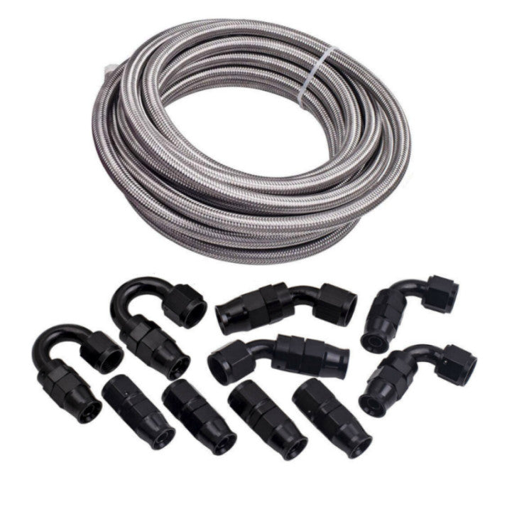 6AN 3/8 inch PTFE E85 Braided Stainless Steel Fuel Injection Line Accessory