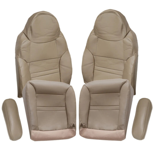 for Ford Excursion Limited XLT 2000-01 Front Bottom  Top Leather for Seat Cover Tan