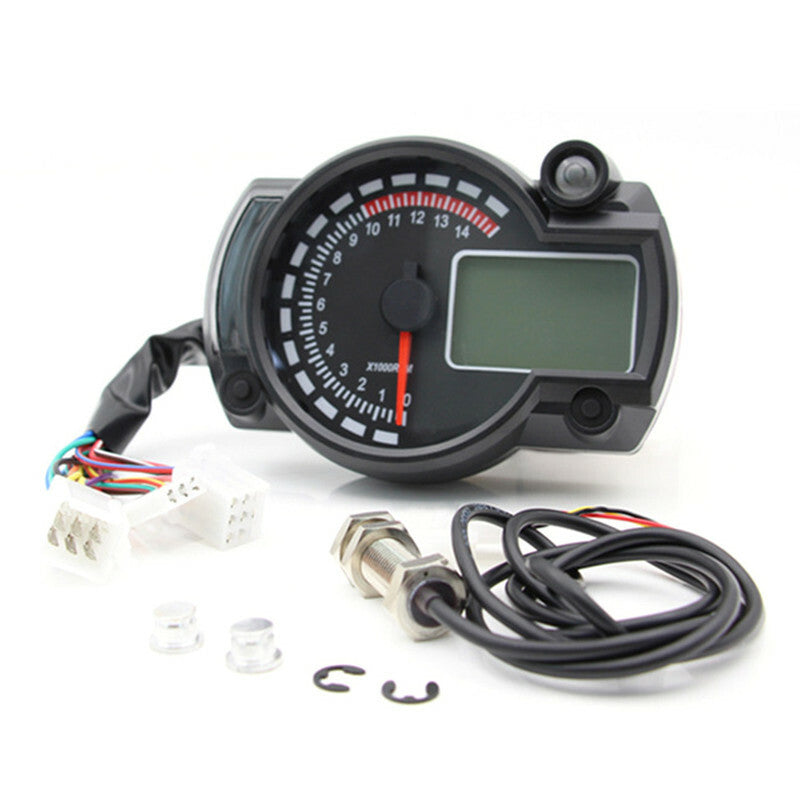 Motorcycle Speedometer 7 Colors LCD Digital Odometer Dashboard Carburetor Meter