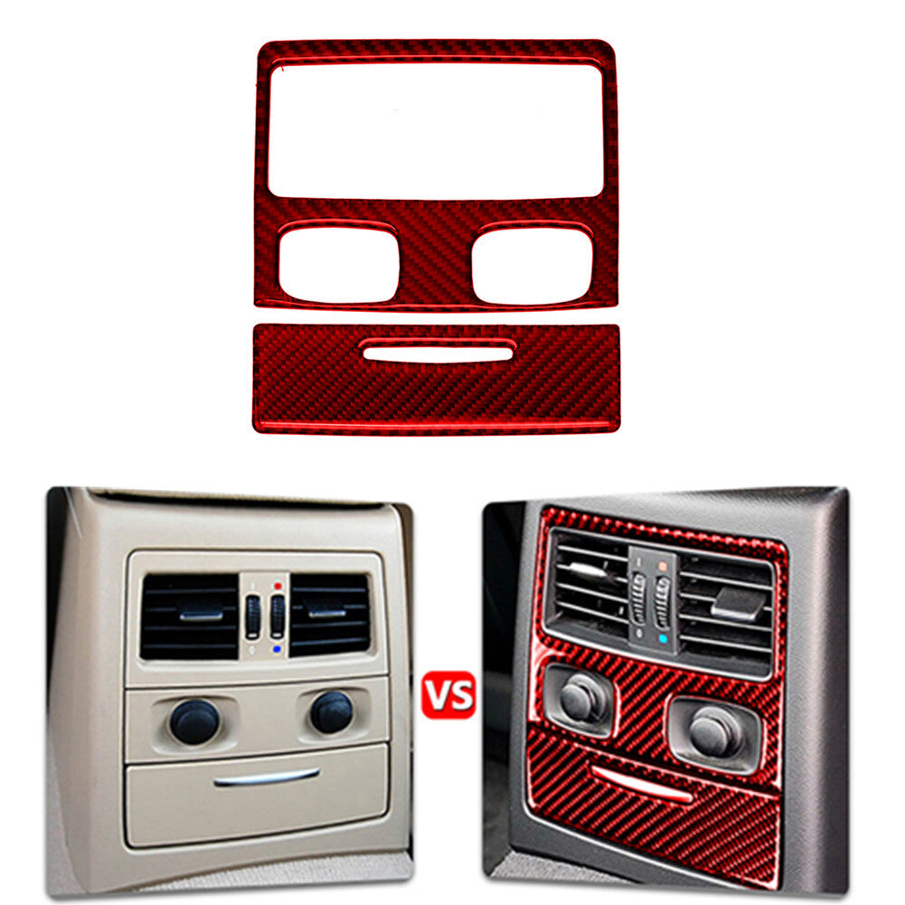 Red Carbon Fiber Vent Outlet Rear Trim for BMW 3 Series E90 06-11 TypeB
