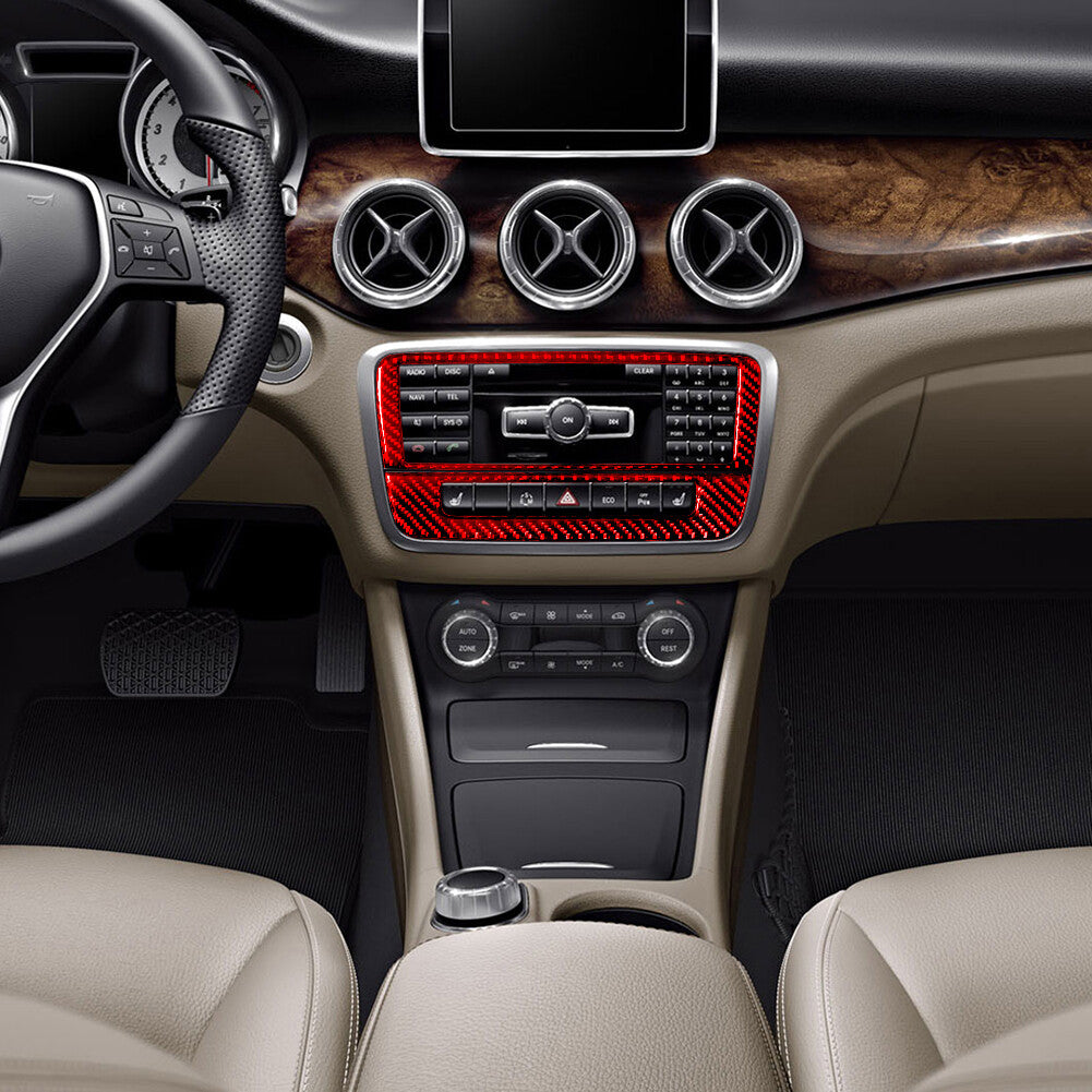 Red Central Control Trim Cover Type-A for Mercedes Benz CLA 2014-2018 GLA 15-18