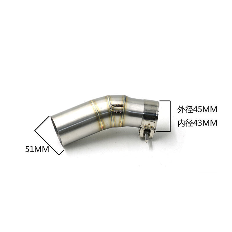 Mid Link Pipe for Kawasaki Z400 Stainless Steel Exhaust Connected System