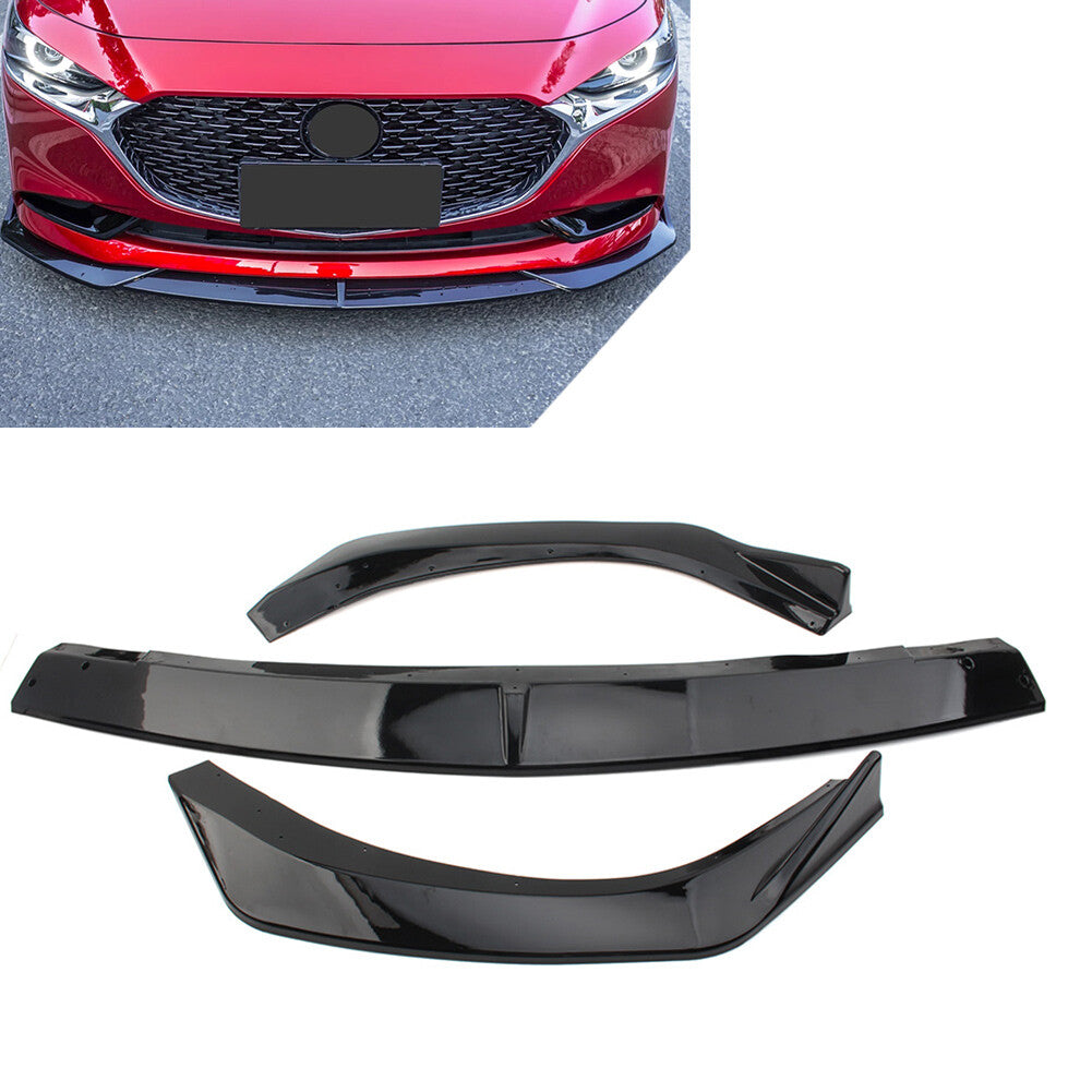 Front Bumper Lip Splitter Diffuser Spoiler Guard Body Kit Fit for Mazda 3 Axela