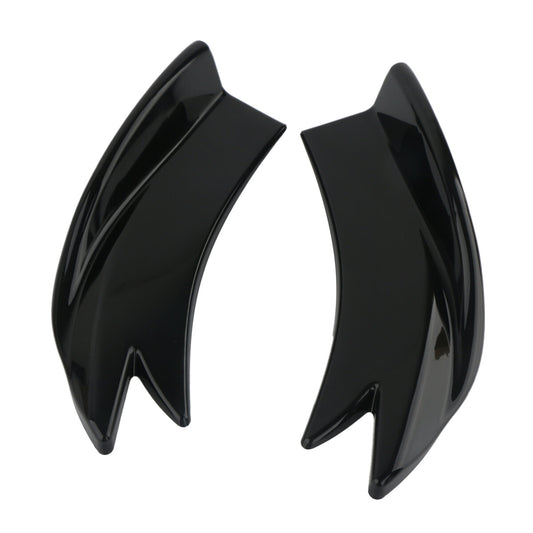 A pair of rear bumpers, boiler lips, separators, diffusers, body kit, gloss black, universal.
