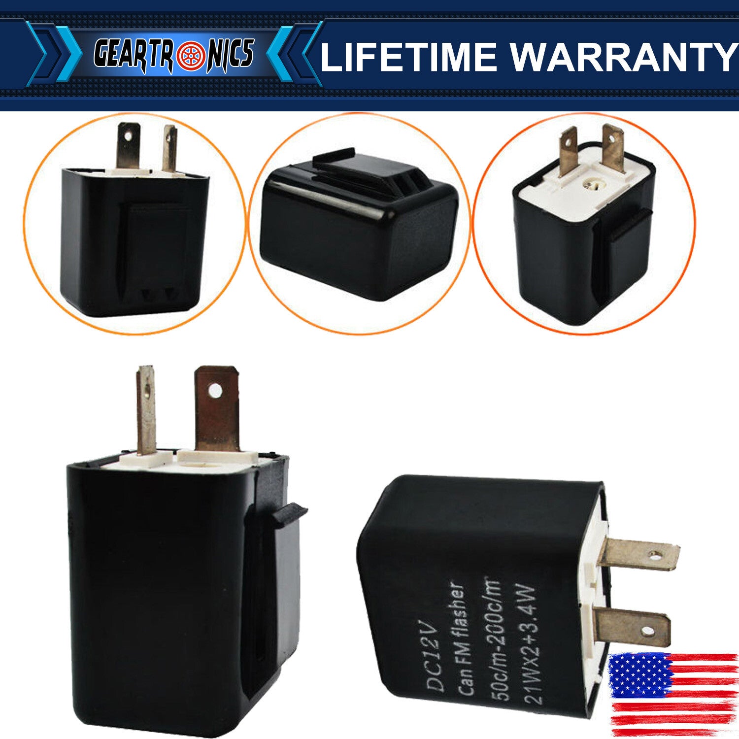 2x Adjustable LED Flasher Relay Turn Signal Blinker Light for Motorcycle 12V US