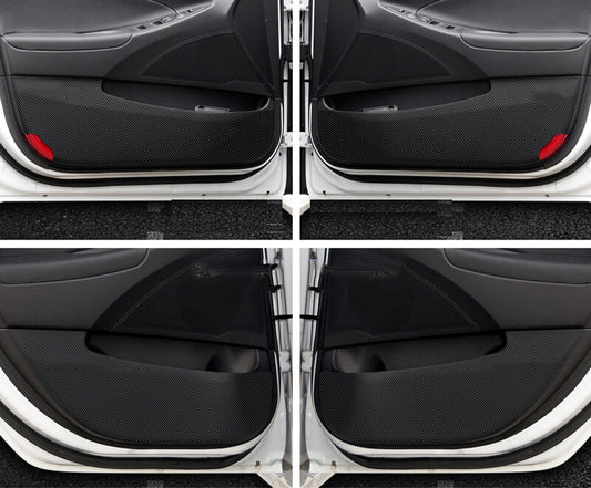 for Hyundai Sonata 2011-14 Carbon Fiber leather Inner Door Anti-Kick Panel Cover