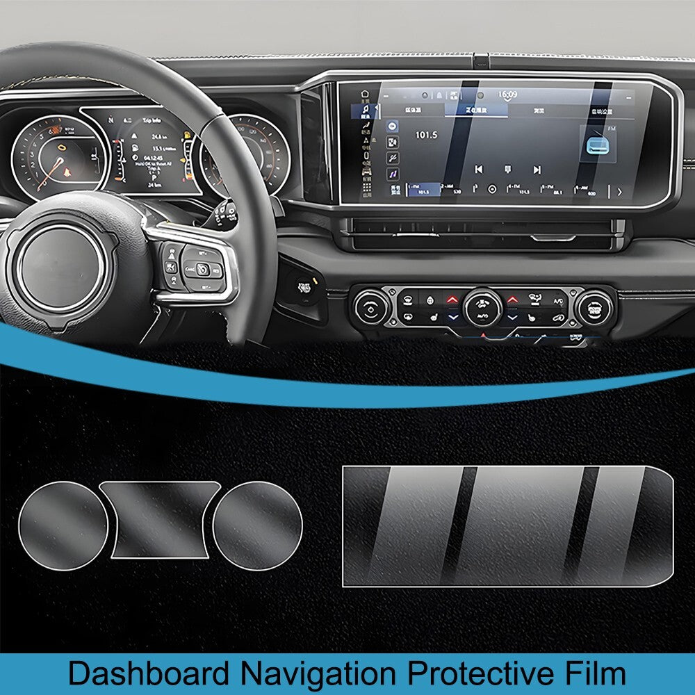 Car Dashboard Navigation Screen Protective Film for Jeep for Wrangler JL 2024 2025+