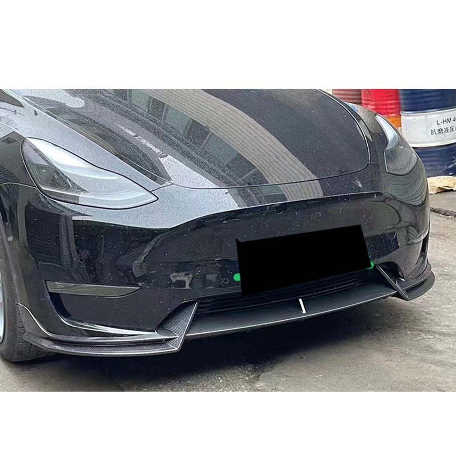 Front Bumper Lip Spoiler Splitter Glossy Black ABS for Tesla Model 3 2017-2023