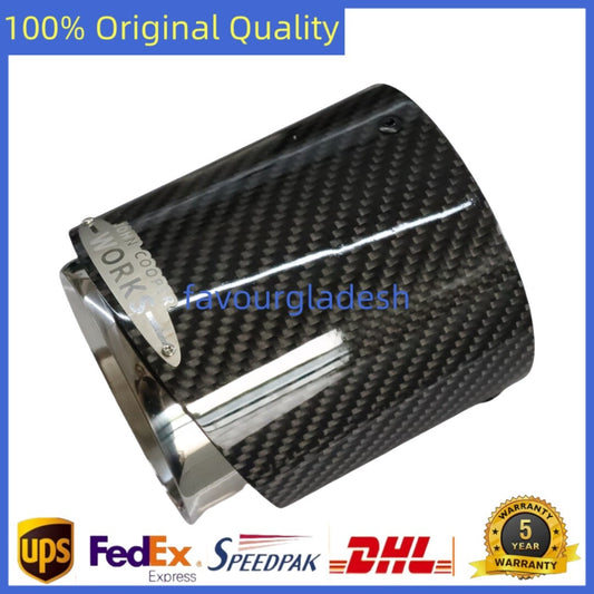 Carbon Fiber Steel Exhaust Pipe Tail Muffler Tip JCW For Cooper F54 F55 F56
