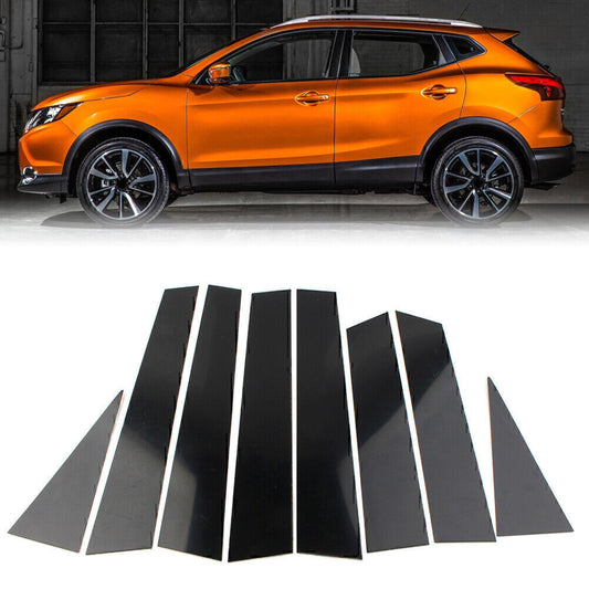 8pcs Door Window Trim Pillar Posts Piano Cover for Nissan Rogue 2014-2020 2019