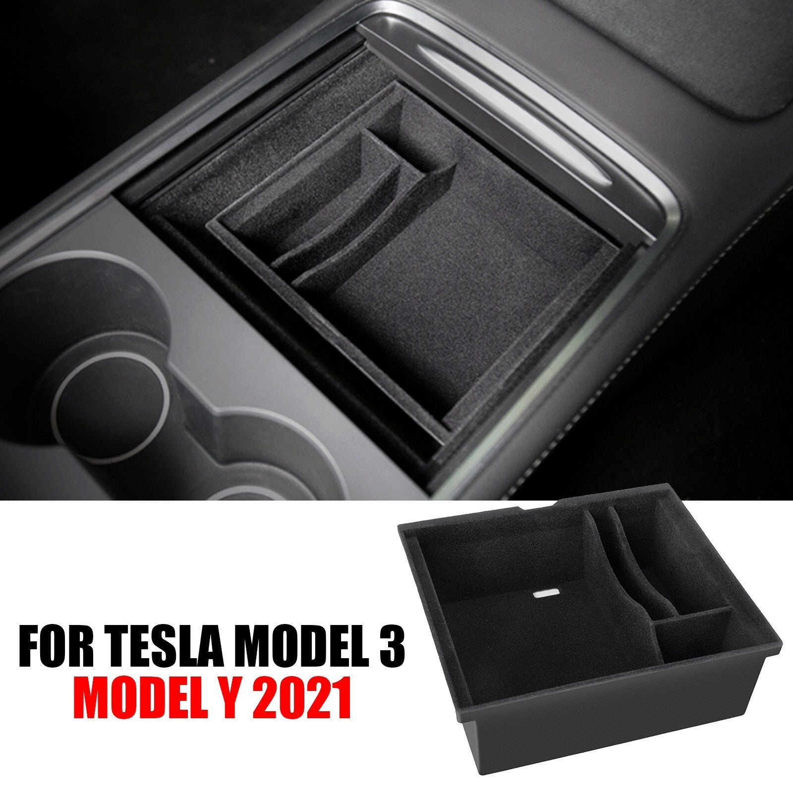 for Tesla Model 3 Y 2021 Center Console Organizer Tray Stowing Accessory AT