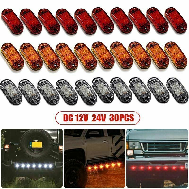 Red White Amber LED Side Marker Light RV Truck Trailer Clearance Lamp 12-24V Lot