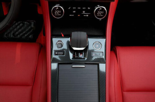 for Jaguar F-PACE 21-22 Carbon Fiber Steel Central Console Gear Shift Cover Trim