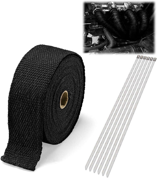 2-inch x 50-foot roll titanium alloy connector turbine manifold exhaust heat-packed tape 5 ties