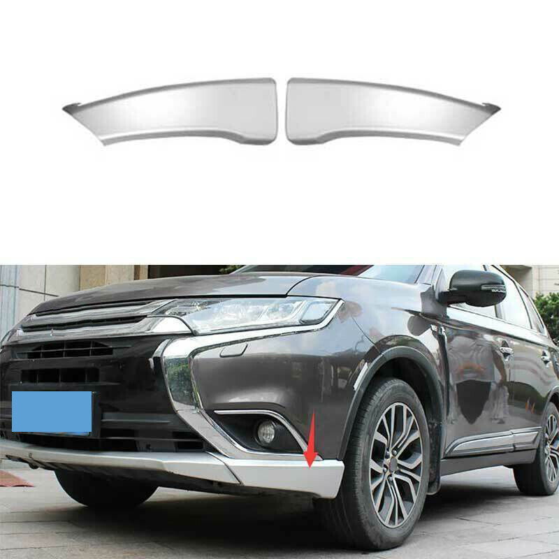 for Mitsubishi Outlander 16-20 Silver Front Bumper Side Lip Spoiler Guard Cover
