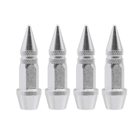 4-Piece Car Tire Valve Cover Rod Air Dust Cover Silver Punisher Skull for Jeep for Mini