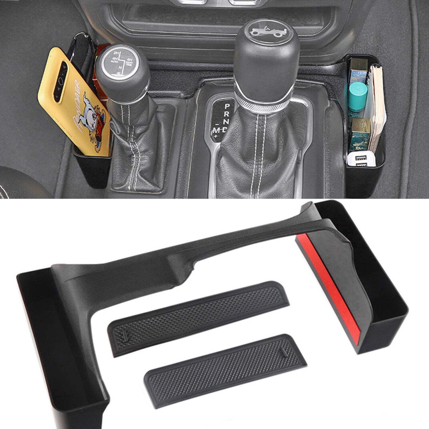 3 new for Jeep for Wrangler JL 2018-2023 Accessories Gear Shift Console Storage