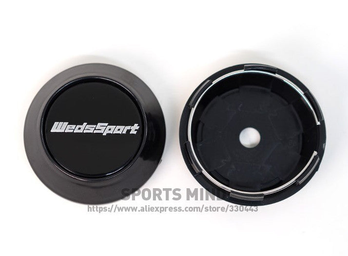 4x68mm WedsSport wheel center cap, hubcap, rim cap, badge, black TE37