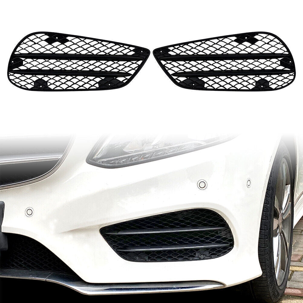 2PCS Front Bumper Grill Fog Lamp Grille for Mercedes Benz E Class W212 2013-2015