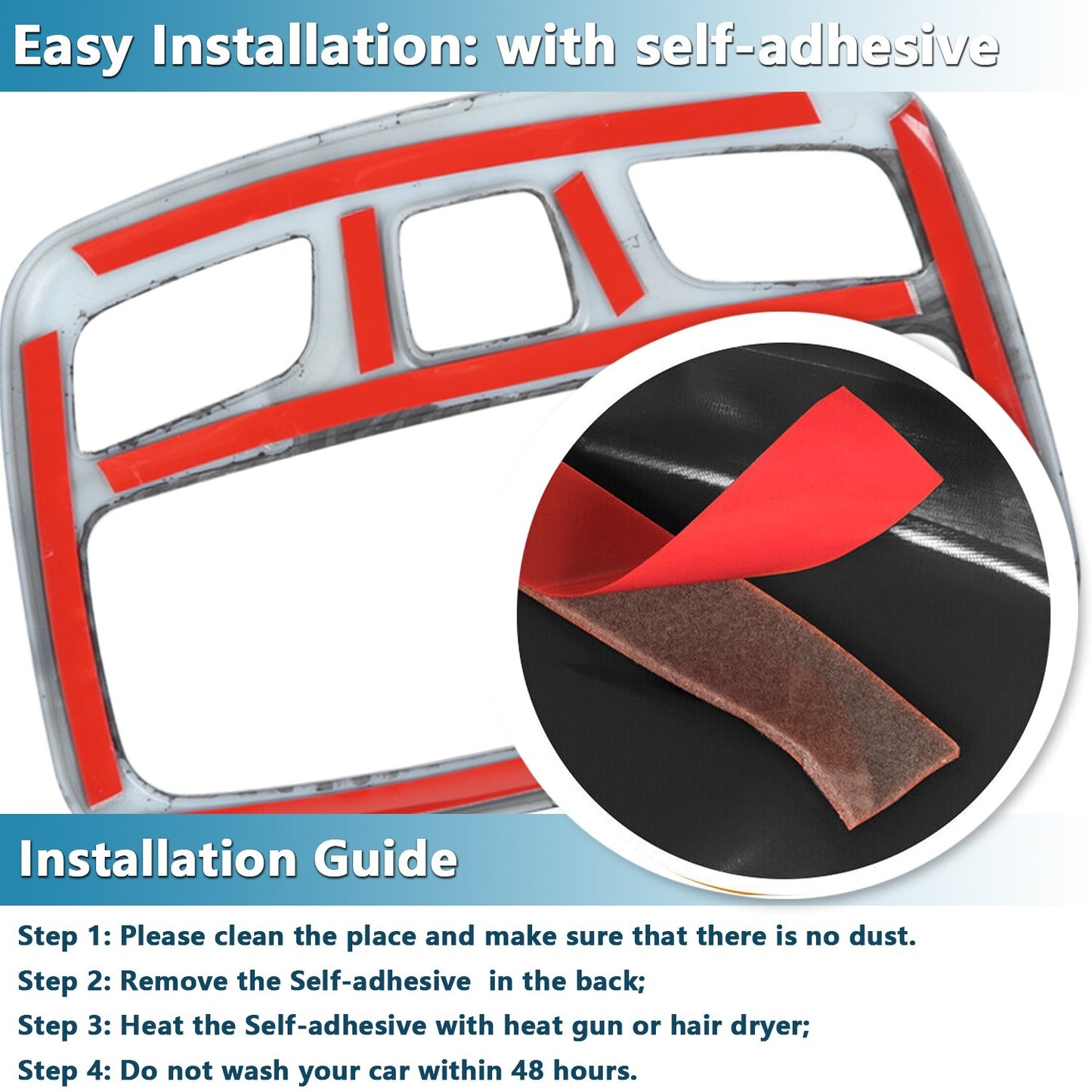 Car Roof Reading Light Lamp Decoration Cover Trim for Jimny for Suzuki 2019-2023 Red