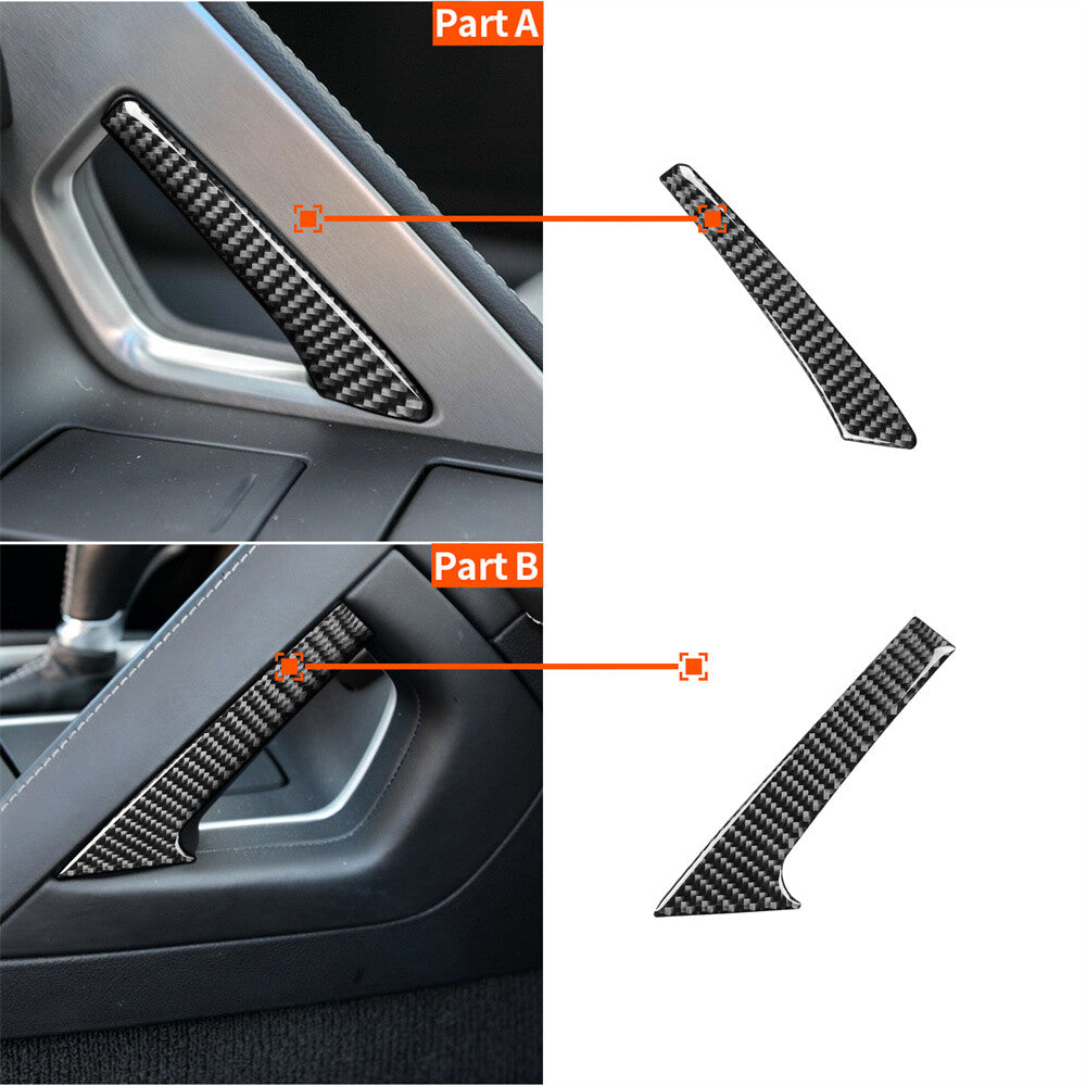 Carbon Fiber Central Console Handle Panel Trim for Chevrolet for Corvette C7 2014-19