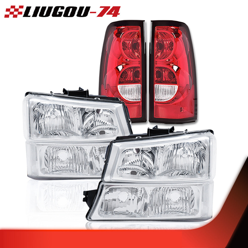 Suitable for 03-06 Silverado chrome clear corner headlights + taillights (new)