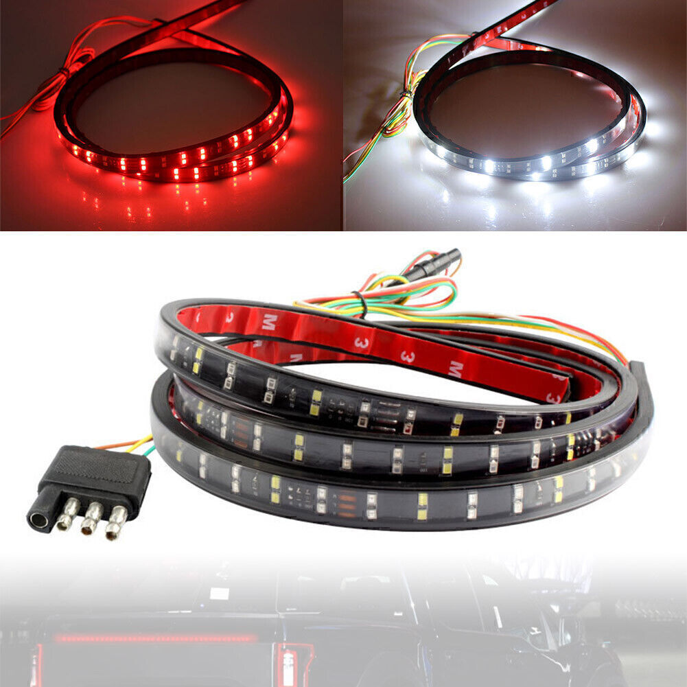 60-inch dual-row LED tailgate light strip with sequential turn signal reversal