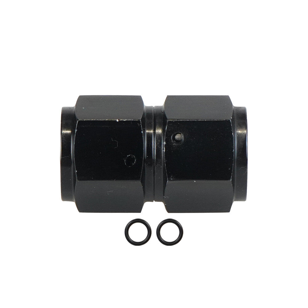8AN to 8AN Female Straight Swivel Coupler Union Fitting Adapter Aluminum Black