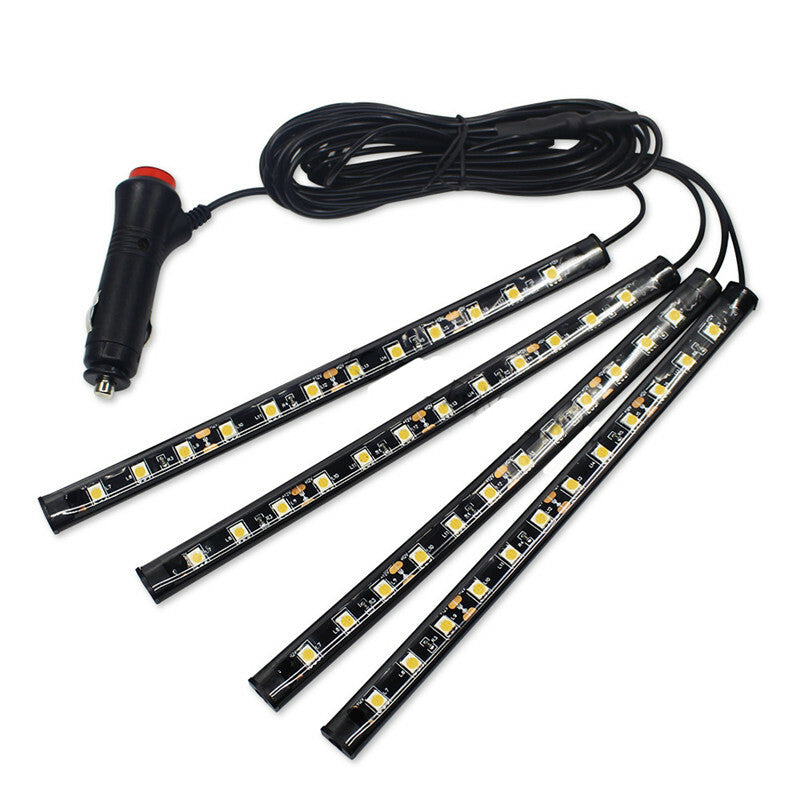 Car Blue 4in1 Atmosphere Light 12 LED Charge 12V Glow Interior Decorative Lamp