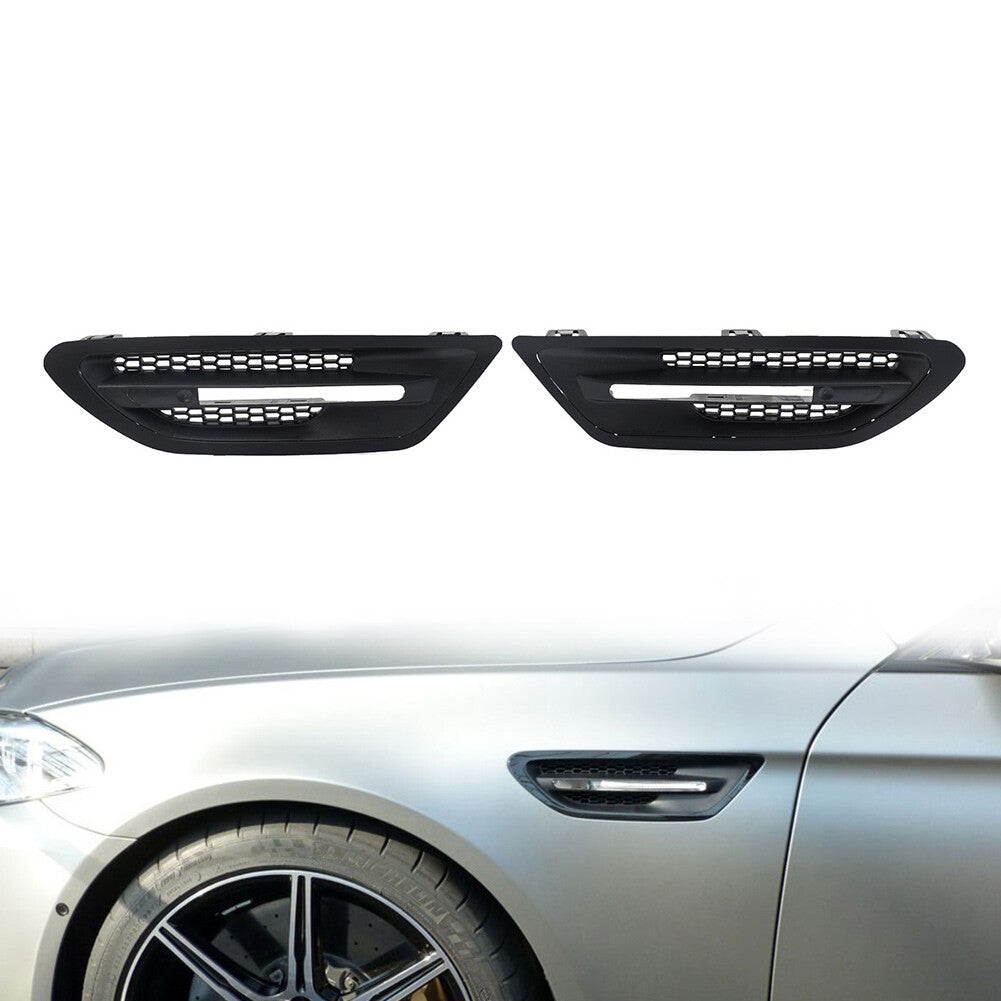 Side Fender Grille Air Vent Outlet Cover Trim Matt for BMW 5-Series F10 M5 Sedan