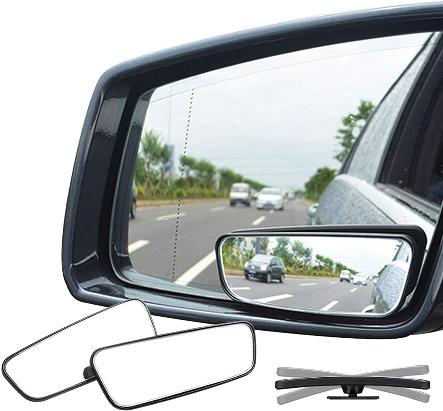 2-piece adjustable blind spot rearview mirrors, 360¡ã wide angle, suitable for cars, trucks, and SUVs.
