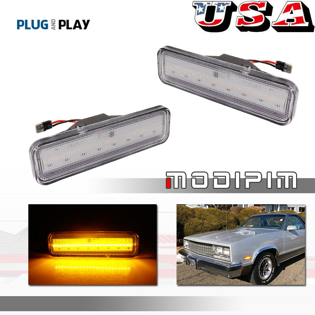 Clear amber LED side marker lights for 82-87 for Chevrolet El Camino and for GMC Caballero