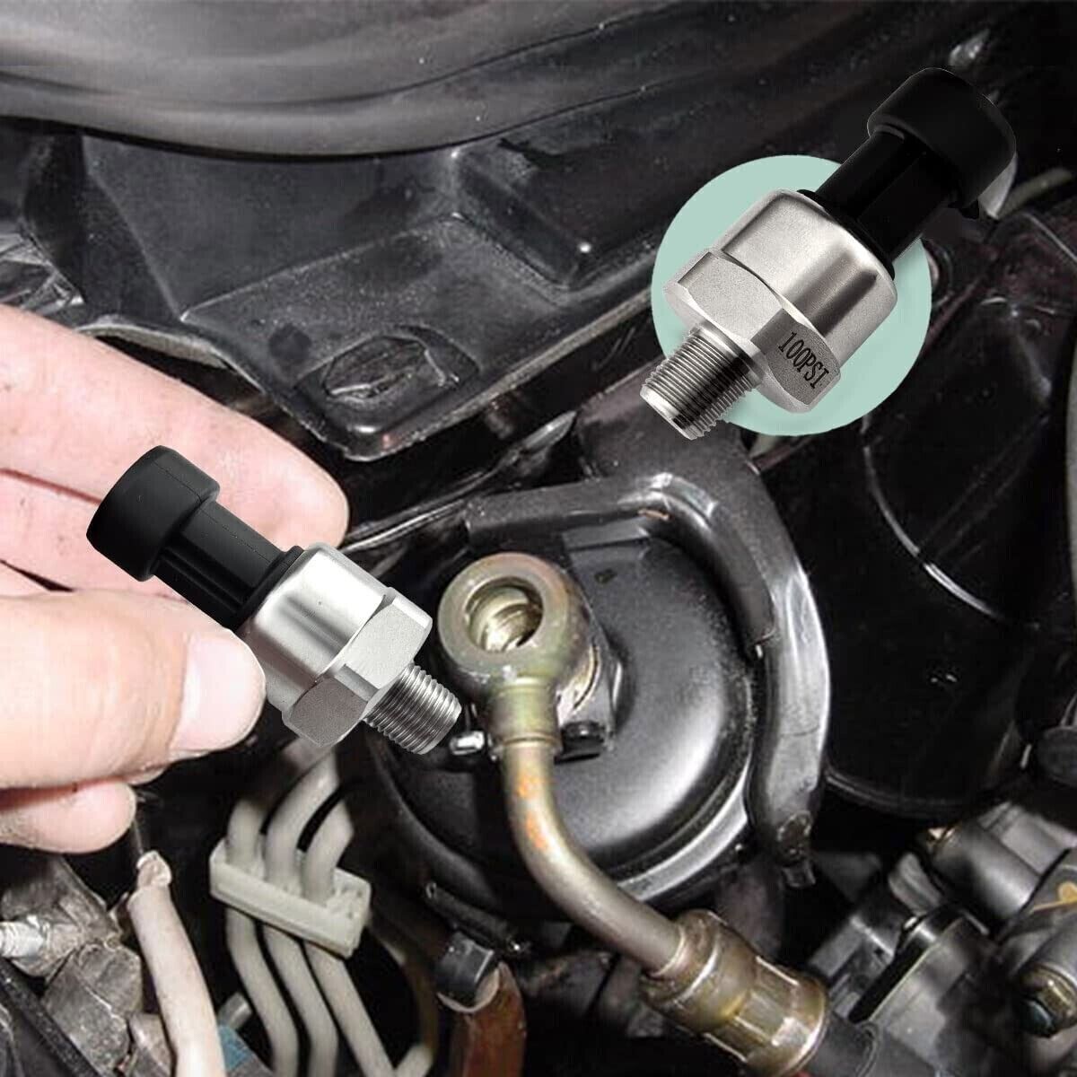 1/8 NPT Stainless Steel Pressure Sensor Transmitter Sensor Suitable for Oil, Air, Fuel Gas 150 psi