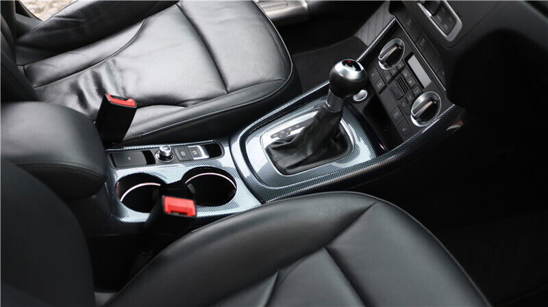 Fit for Audi Q3 15-18 ABS Carbon Fiber Console Gear Shift Water Cup Cover Trims