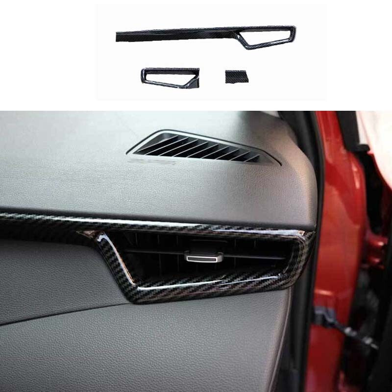Cover Trim LR AC Air Outlet Vent 3PCS for Toyota for Corolla 2019-2022 Carbon Fiber