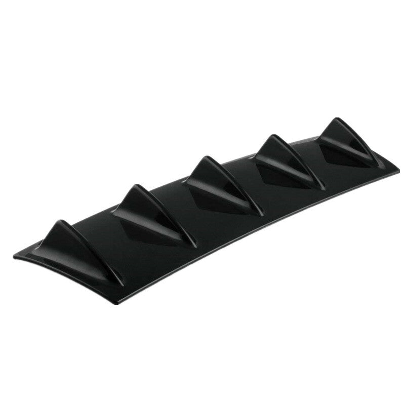 ABS Plastic Universal Black Rear Bumper Lip Chassis Diffuser Spoiler 5 Fin Shark