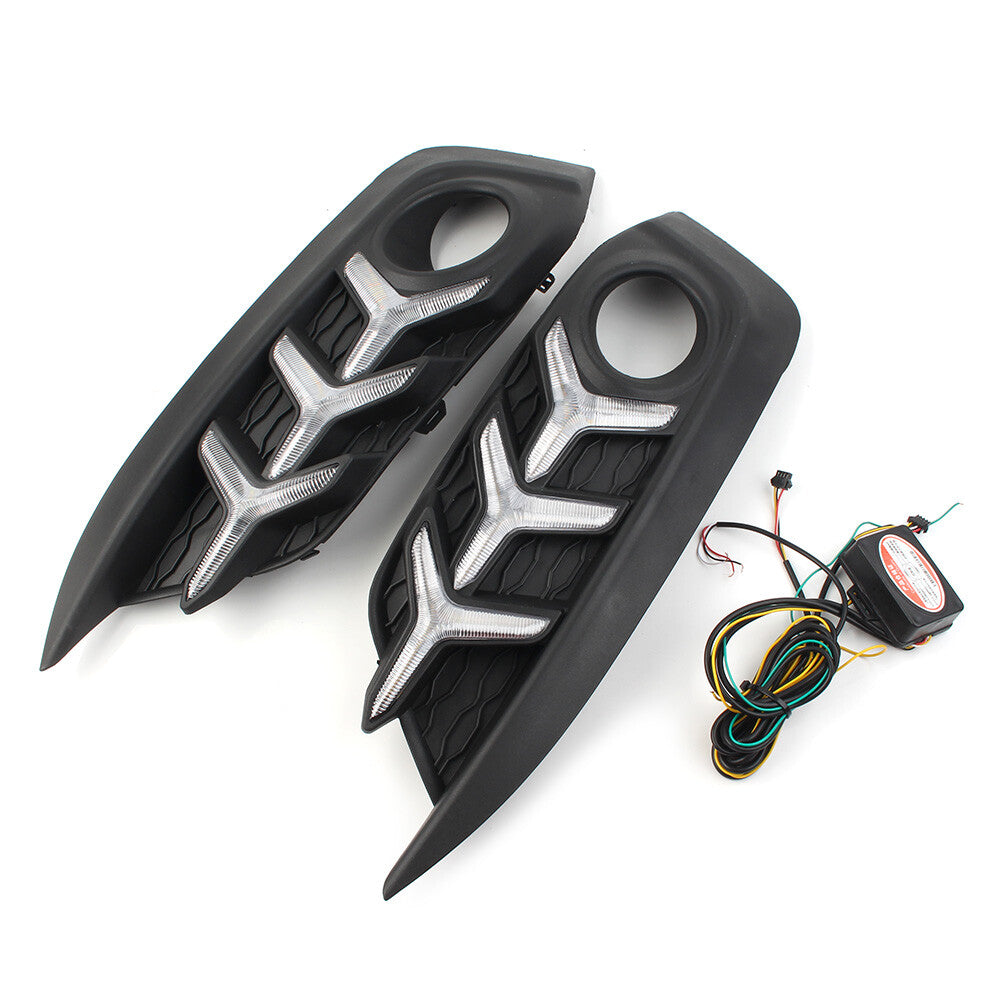 12V LED Daytime Running Light DRL Turn Signal Fog Lamp Fit for Honda for Civic 2016-2018