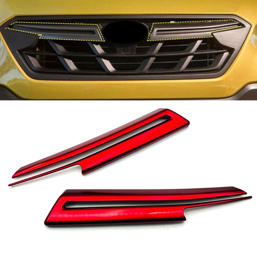 For XV 2021-2023 Red Front Bumper Center Hood Grill Strip Trim ABS