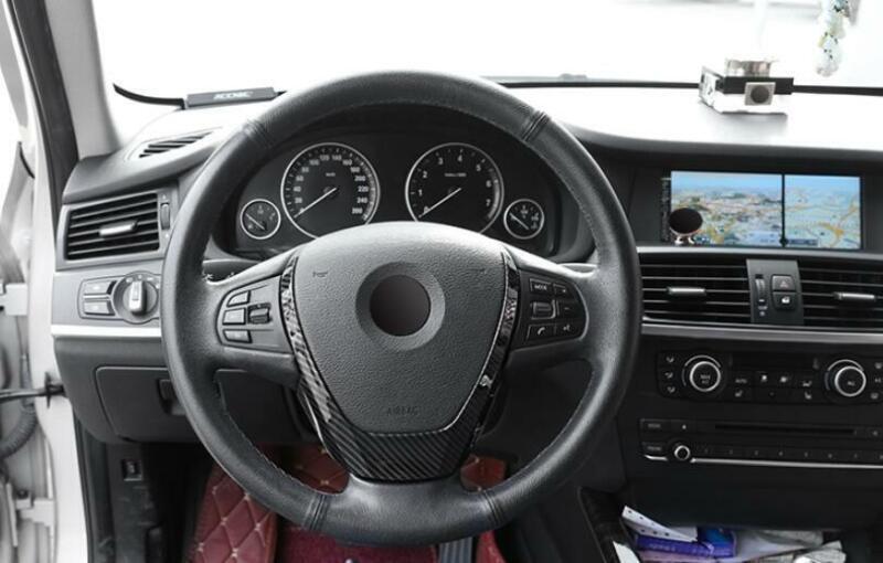 for BMW X3 F25 X4 F26 2011-2017 ABS Carbon Fiber Steering Wheel Sheet Cover Trim