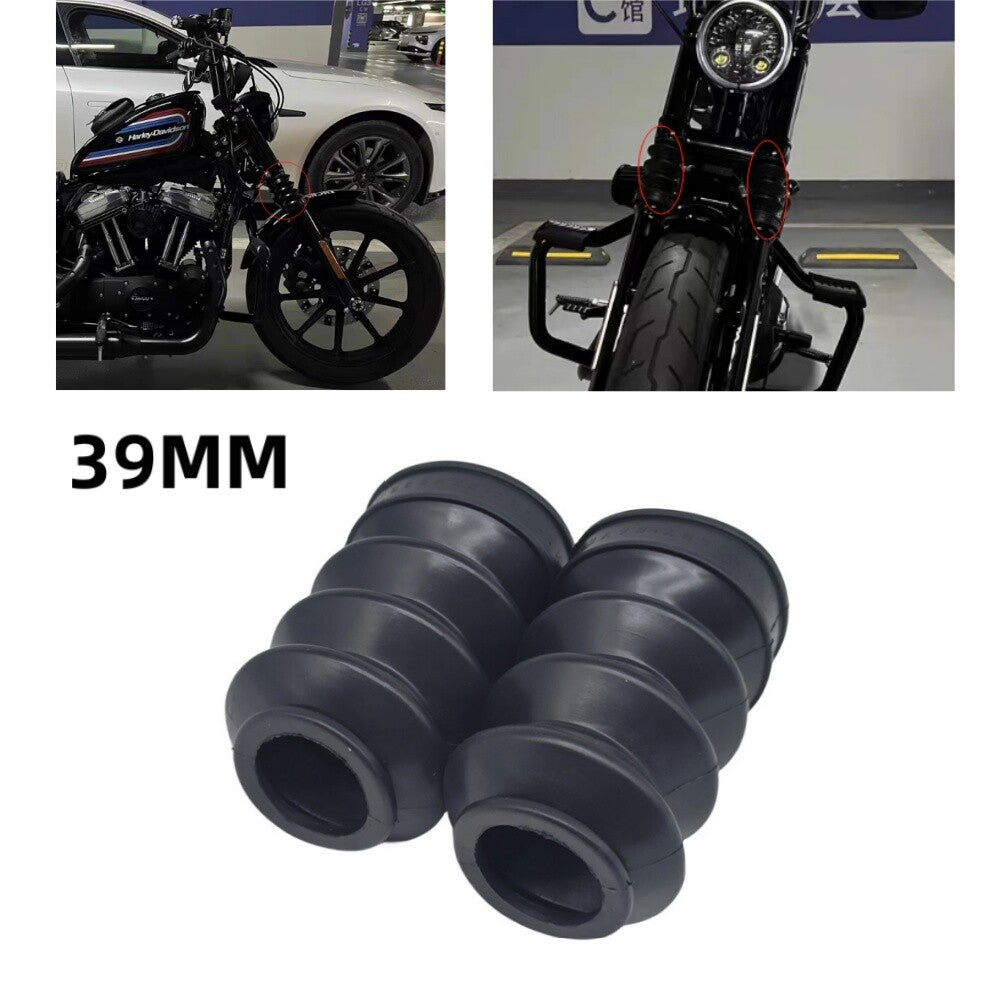 Fork Cover Gaiters Gators Long Boots Rubber 39mm for Harley Sportster XL883 1200