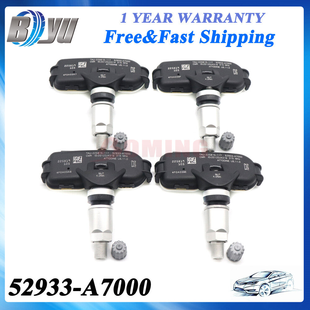 New 4PCS TIRE PRESSURE SENSOR TPMS 52933-A7000 315MHz For 14-16 for Hyundai for Elantra