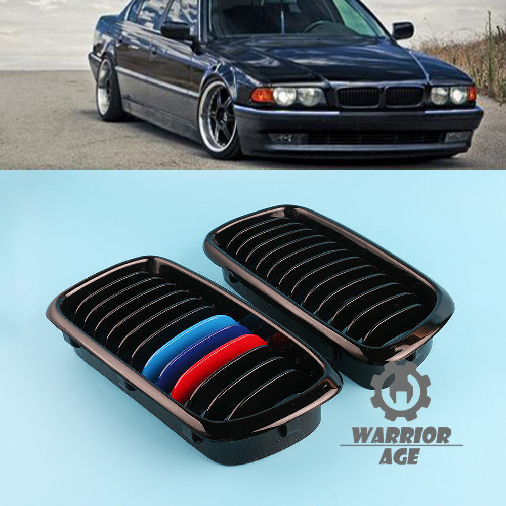 for BMW 7-Series E38 Saloon Black Gloss Kidney Sport Front Grill M-Color 1998-01