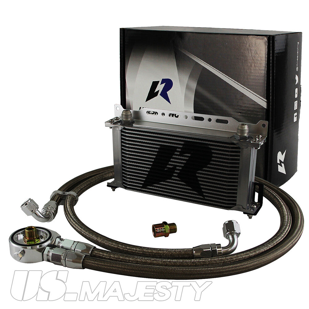 LR 19 Row AN10 Oil cooler w/Bracket+Filter Adapter Hose Kit 3/416  M201.5 SL