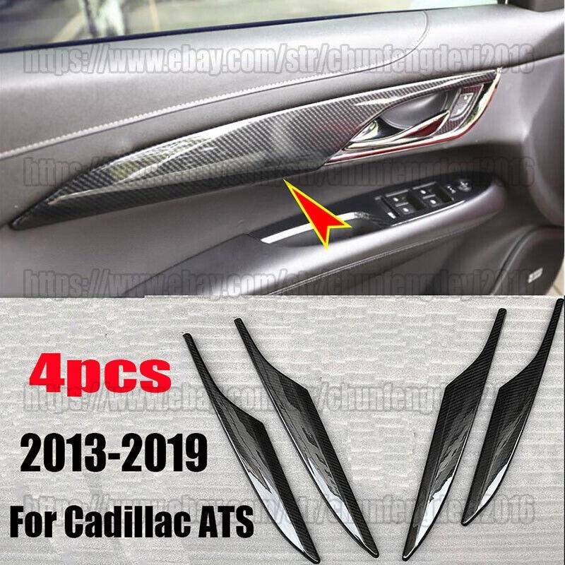 Carbon Fiber ABS Interior Door Panel Cover Trim 4PCS for Cadillac ATS 2013-2019